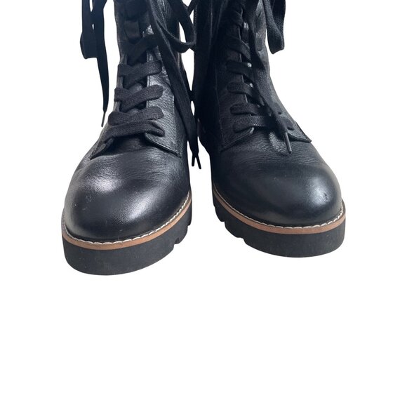 Vionic Women's 6.5 Lani Black Leather Lace Up Moto Combat Boots EUC Orthotic - Picture 6 of 12